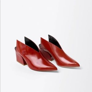 TIBI OWEN POLISHED CALF LEATHER MULE